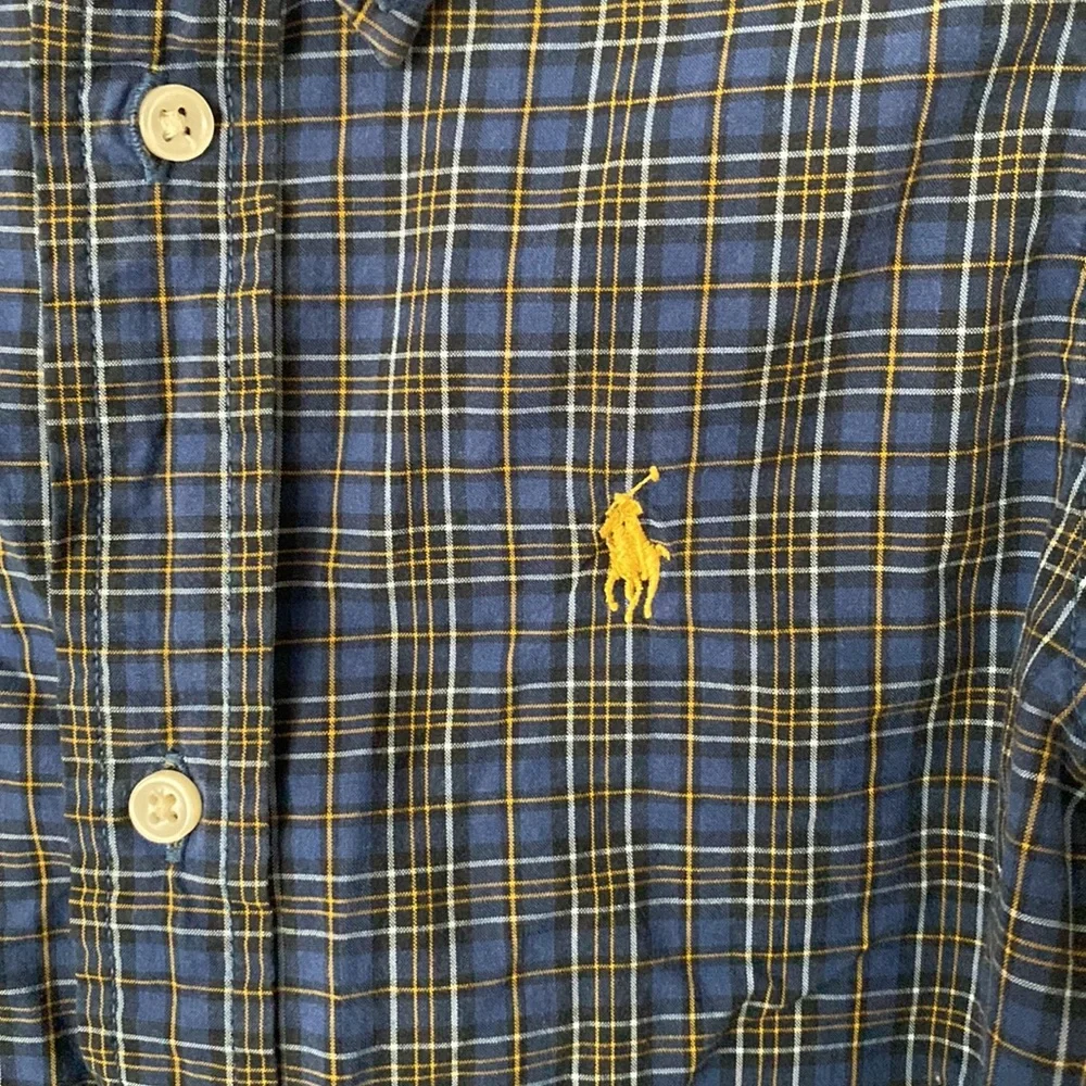 Ralph Lauren Blue Plaid Button Down Dress Shirt - 3T